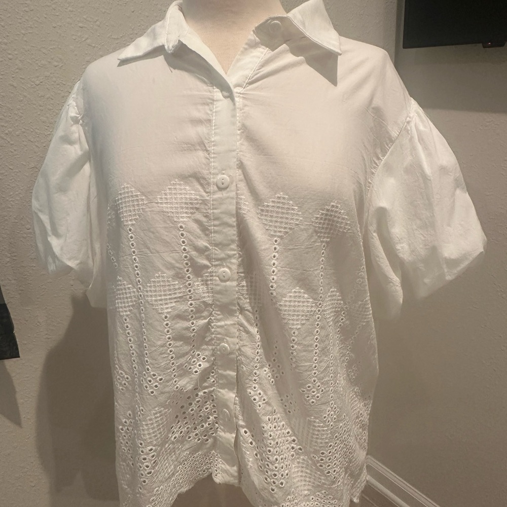 White Eyelet Women's Top